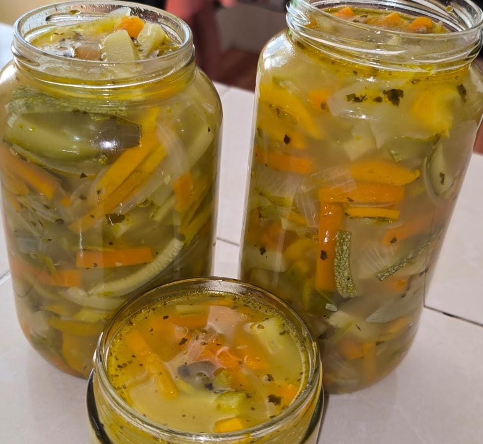 RAJAS DE CHILE PERON O MANZANO EN ESCABECHE CON VERDURAS, FCO MEDIO LITRO
